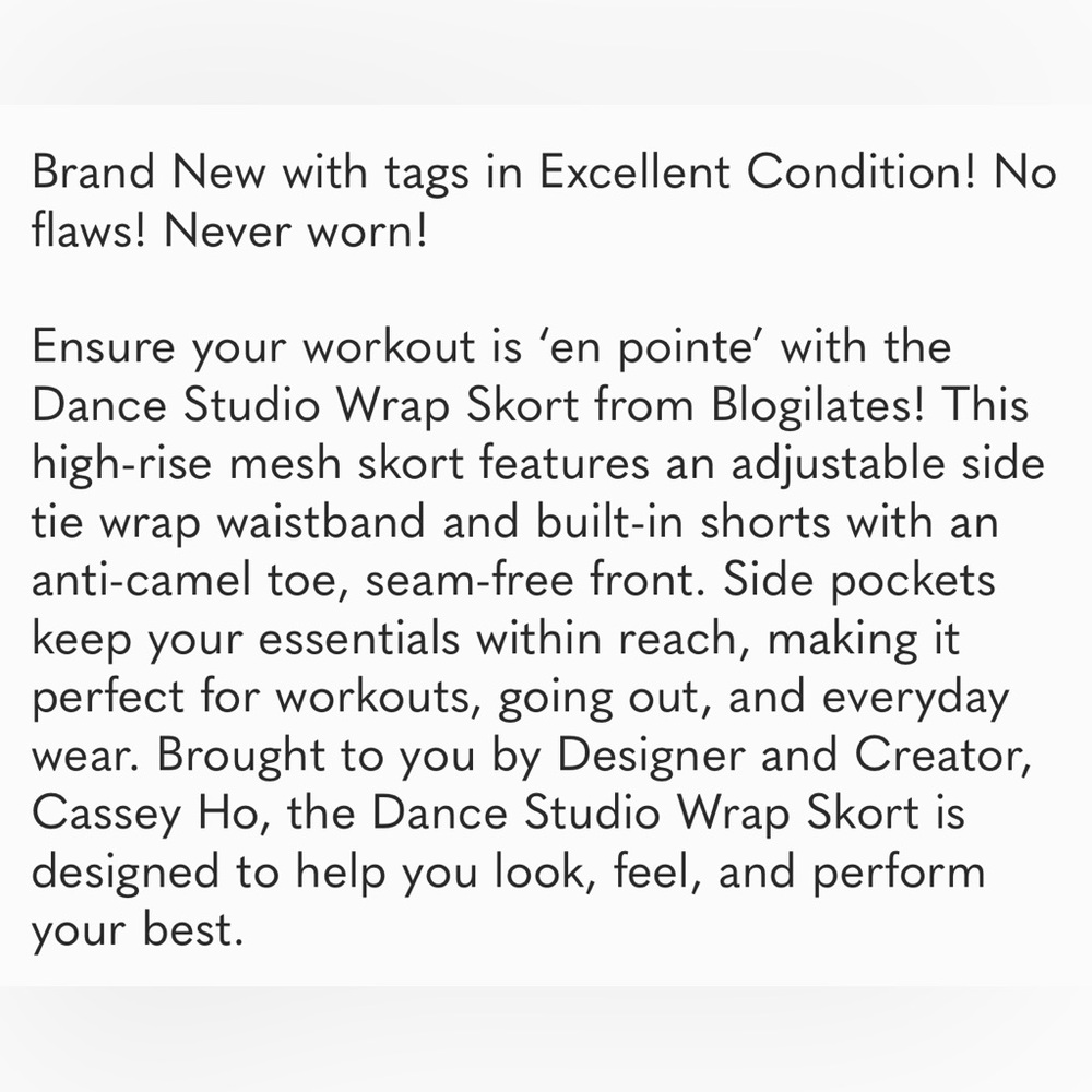 Blogilates dance studio wrap skort pink NWT-LARGE - Picture 3 of 9